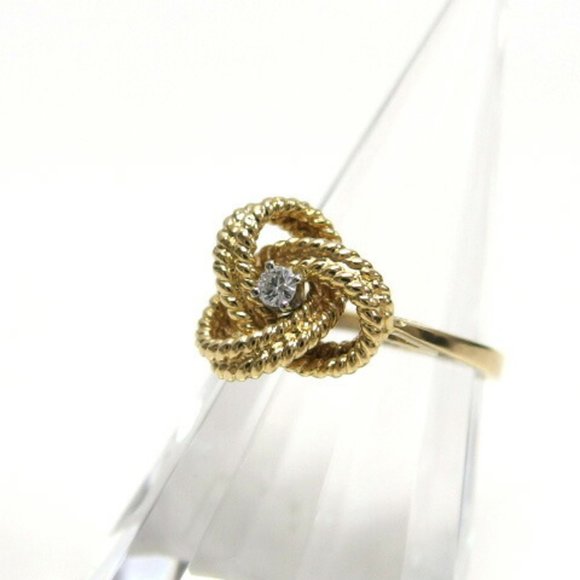 TIFFANY twist knot 1 grain diamond ring K18YG No. 12 - Picture 2 of 10